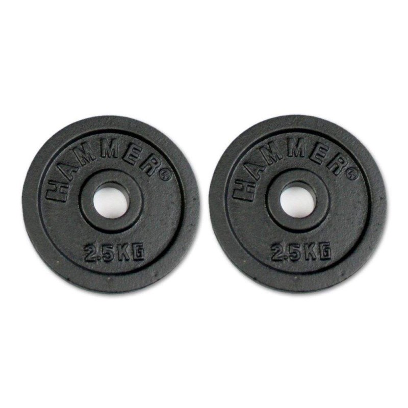 Paire de disque de musculation 2x2.5 kg HAMMER -Noir (4652) HAMMER - 1