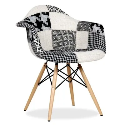 CHAISE PATCHWORK Noire et Blanche