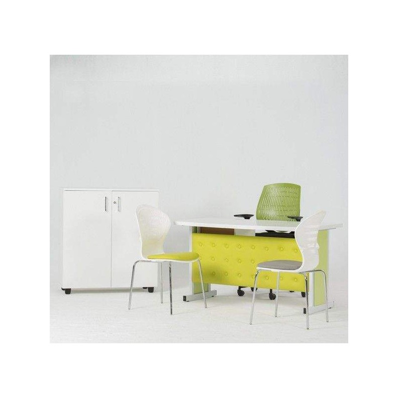 Bureau simple ovale capitonné (B-SIMPLE3)  - 1