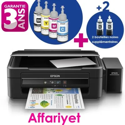 Imprimante EPSON L382 + 2 bouteilles noires supplémentaires