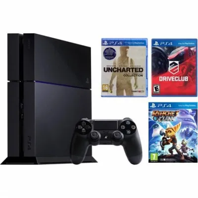 PS4 1 To Pack FAMILIY DriveClub + Unchar + Rach