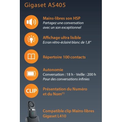 Téléphone sans fil DECT Gigaset AS405 Tunisie Prix le moins cher- A