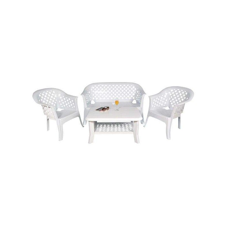 Salon De Jardin LARIANA (CHS090-Blanc) SOTUFAB - 2 chez affariyet moin cher