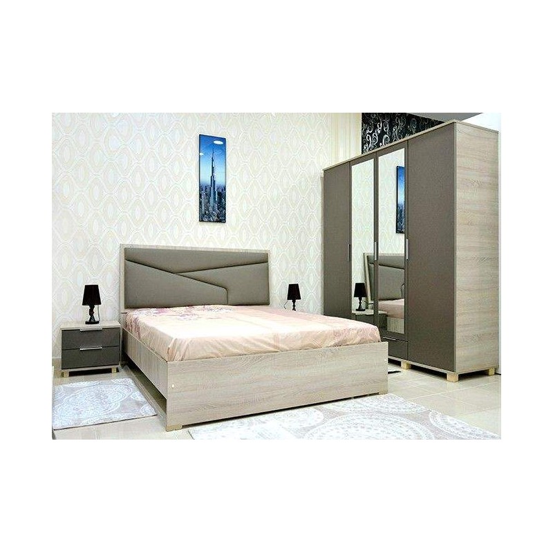 CHAMBRE A COUCHER 4P chêne brut/Moka (CHA25CB/MK) SOTUFAB - 1 chez affariyet pas cher