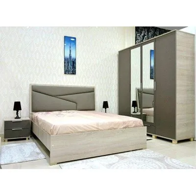 Chambre Adulte Capri 4P -Chêne Brut/Moka SOTUFAB