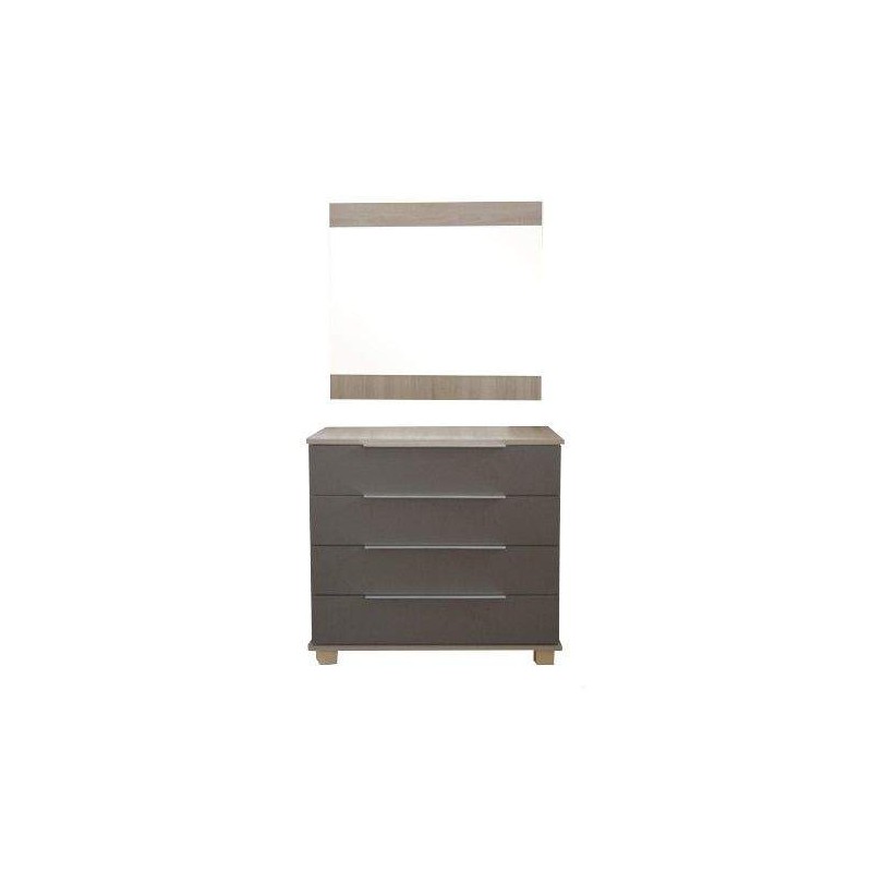 CHAMBRE A COUCHER 4P chêne brut/Moka (CHA25CB/MK) SOTUFAB - 5 chez affariyet moins cher