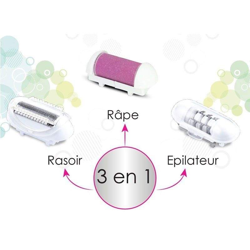 Épilateur-Rasoir-Râpe 3 Têtes TECHWOOD -Blan&Rose (TREP-351) TECHWOOD - 1 chez affariyet pas cher