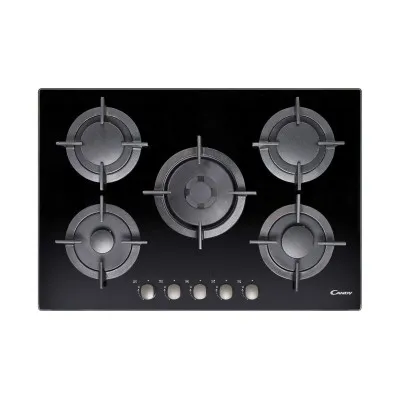 Plaque de Cuisson en Verre trempé CANDY  5 Feux 75 cm -Noir- (CVG75SWGNX)
