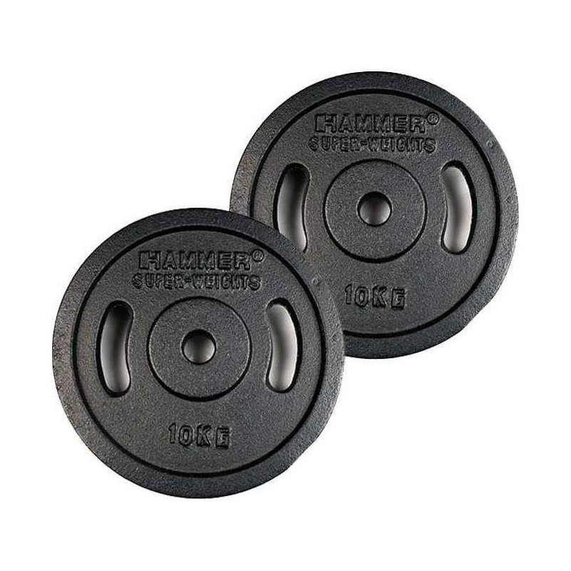 Paire de disque de musculation HAMMER 10 Kg (4654) HAMMER - 1 Paire de disque de musculation HAMMER 10 Kg (4654) HAMMER - 1