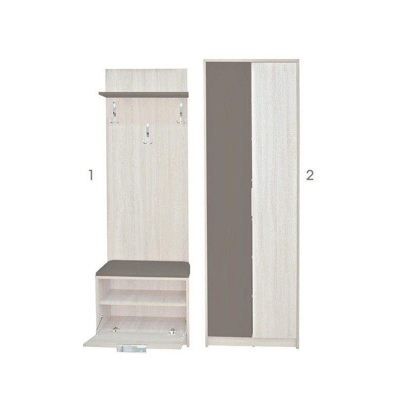 Meuble d'entrée SQUARE CHÊNE BRUT/MOKA SOTUFAB (PC25CB/MK00) SOTUFAB - 1 chez affariyet pas cher