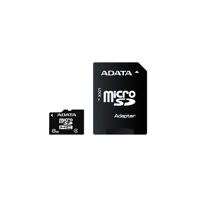CARTE MÉMOIRE ADATA 8GB AVEC ADAPTATEUR MICRO SD - (AUSDH8GCL4-RA1) ADATA - 1 chez affariyet pas cher