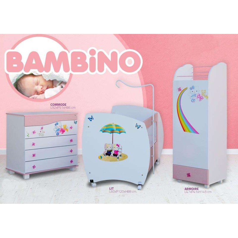 CHAMBRE BAMBINO SOTUFAB -ROSE/BLANC (CHB02RS00) SOTUFAB - 1 chez affariyet à bas prix