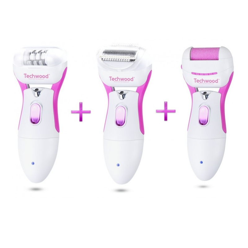 Épilateur-Rasoir-Râpe 3 Têtes TECHWOOD -Blan&Rose (TREP-351) TECHWOOD - 3 chez affariyet pas cher