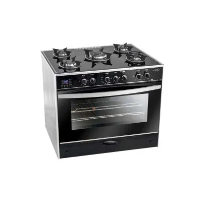 CUISINIÉRE ICHEF SMART À GAZ 5 FEUX 90CM UNIONAIRE -NOIR (GAS.6090GS-ICS)