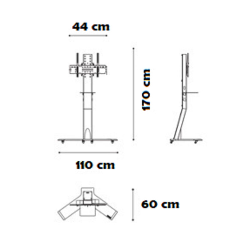 Support tv professionnel avec pied mobile (CP75) - 5 chez-affariyet-à-bas-prix