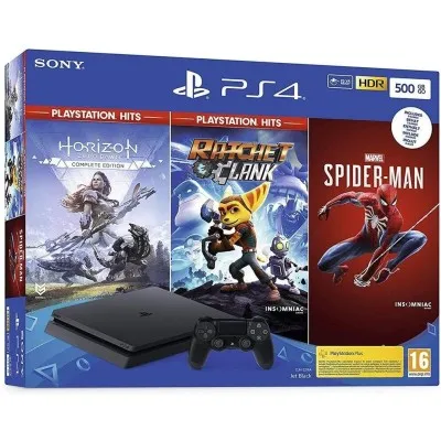 CONSOLE PLAYSTATION 4 SLIM HITS 500 GO + 3 JEUX (PACK2-PS4-500GO)