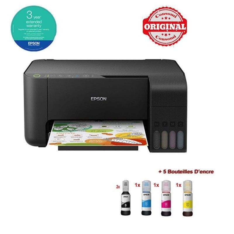 Imprimante Jet d'Encre à Réservoir Intégré EPSON ECOTANK L3150 3En1 Couleur - Wi-Fi (C11CG86407) EPSON - 1