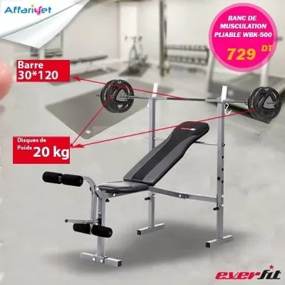 Banc de musculation pliable EVERFIT (WBK-500+AC)