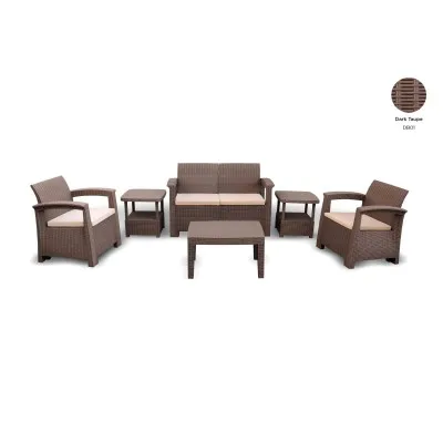 Salon Jardin Syphax 4 Places Pack Smart -Dark Taupe