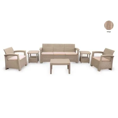 Salon Jardin Syphax 5 places PACK CONFORT -Grège SOFPINCE
