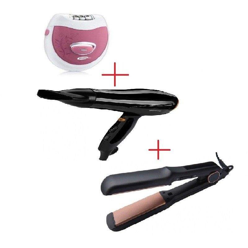 Pack beauté GoldMaster Lisseur + Epilateur + Sèche-cheveux - 1 Pack beauté GoldMaster Lisseur + Epilateur + Sèche-cheveux - 1