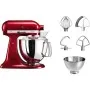 Robot pâtissier à tète inclinable artisan avec accessoires supplémentaires 4,8 L -Rouge (5KSM175PS)