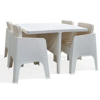 Salon De Jardin Gamarth Sotufab 4 Places -Blanc