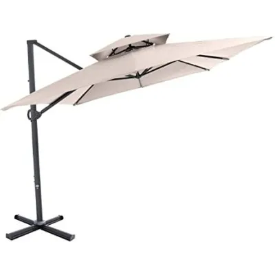 Parasol déporté en aluminium CARRÉ 2,5 X 2,5 M (SHADOW)