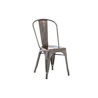 CHAISE A INDUSTRIELLE EN MÉTAL -SILVER
