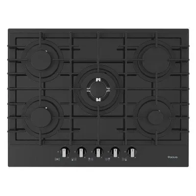 Plaque De Cuisson À Gaz Focus 5 Feux -Noir