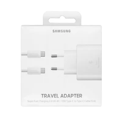 Cargeur Sasmsung Super Fast WC + USB-C Cable -Blanc