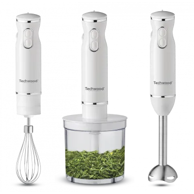 Mixeur Plongeant 3en1 600W TECHWOOD -Blanc