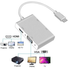 ADAPTATEUR TYPE-C TO 4K HDMI + USB 3.0 + DVI + VGA (ADAP-TC-4IN1) - 1