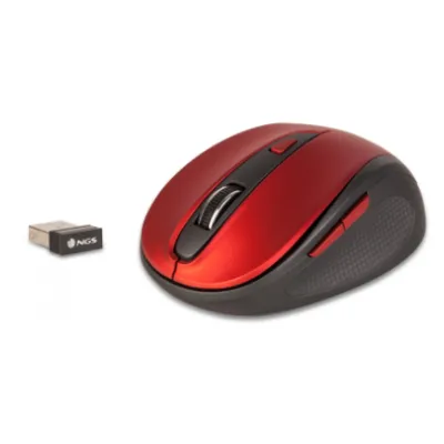 SOURIS OPTIQUE SANS FIL NGS BOUTONS SILENCIEUX 1600 DPI - Rouge (EVOMUTERED)