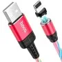 Câble USB HOCO U90 Magnétique Avec Led Pour IPhone -Rouge