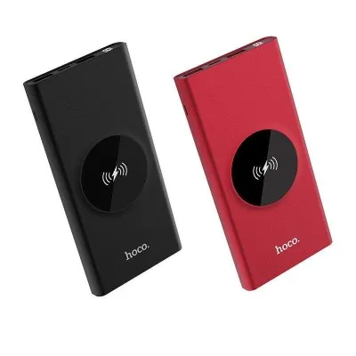 Power Bank Sans fil HOCO J37 Polymer 10000 MAH -Noir & Rouge