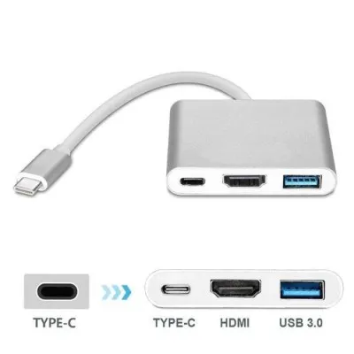 CONVERTISSEUR TYPE-C VERS USB3.0 HDMI TYPE C (ADAPT-TC-3IN1)