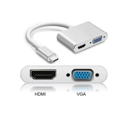 ADAPTATEUR USB-C VERS VGA+HDMI FEMELLE - (ADAPT-USB-C/VGA-HDMIF)