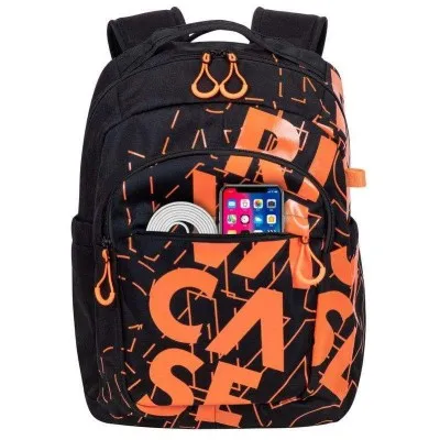 SAC À DOS RIVACASE URBAN 5430 - NOIR ET ORANGE (5430-NOIR-ORANGE)