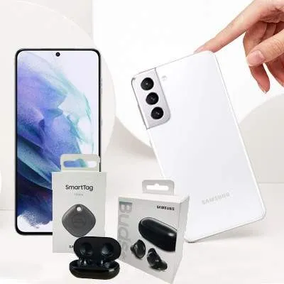 Smartphone SAMSUNG Galaxy S21 FE 5G BLANC 8G/256G + BUDS+ + SMARTTAG (S21FE+BUDS+/+SMARTTAG-BLANC)