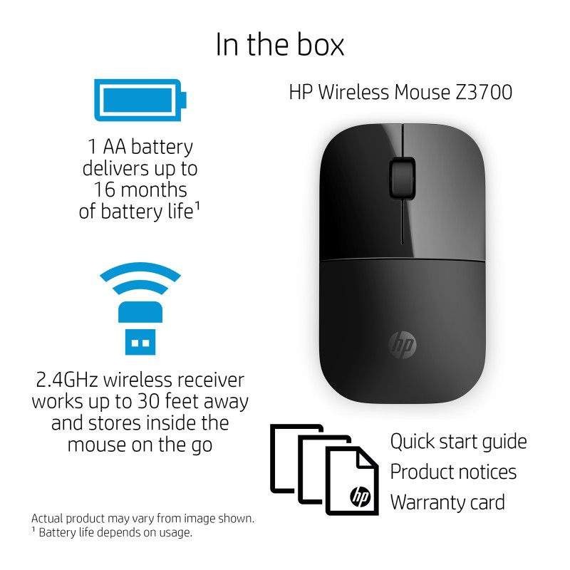 SOURIS SANS FIL HP Z3700 - NOIR (HPZ3700) HP - 1