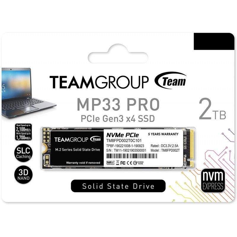 DISQUE DUR INTERNE SSD M.2 TEAMGROUP MP33 PRO / 2 TO - (TM8FPD002T0