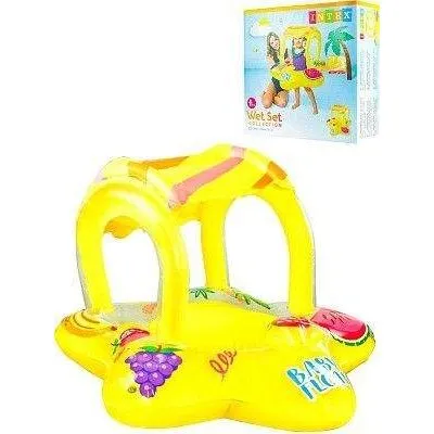 KIDDIE FLOAT Intex rotteur gonflable avec auvent Tropical Land 81*79 cm, 1-2 ans