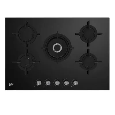 Plaque de Cuisson À Gaz 5 Feux BEKO 75 Cm -Noir