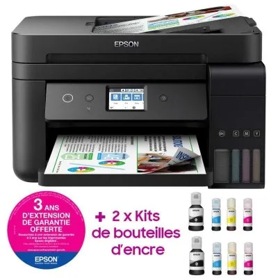 IMPRIMANTE À RÉSERVOIR INTÉGRÉ 4EN1 COULEUR EPSON ECOTANK L6190 WIFI - (C11CG19403)