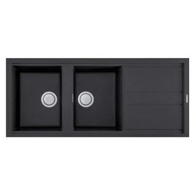 Évier Granitech 2 Bacs 116X50 cm Focus -Noir