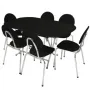 Pack table pliante ovale 146x94 pvc noir+06 chaises confort-noir