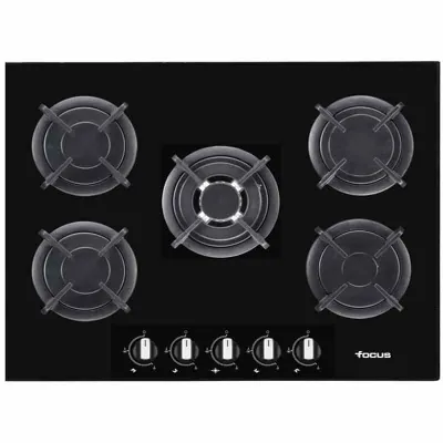 Plaque De Cuisson Focus 5 Feux 70Cm Fonte Thermocouple -Noir