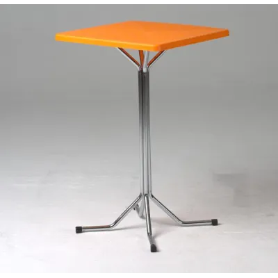 Table Bistro Carrée Chromé 70x70 H120cm Spim