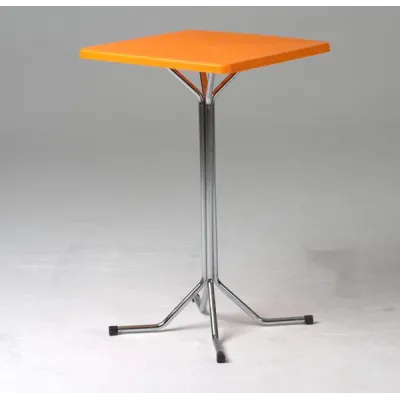 Table Bistro Carrée Chromé 70x70 H75cm Spim